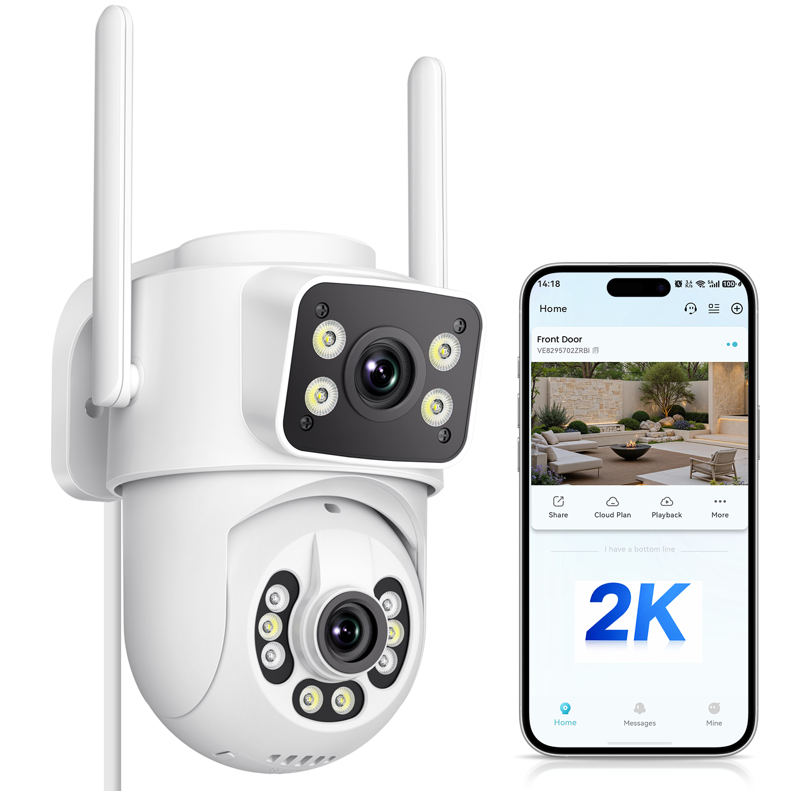 ANBIUX 2K/6MP Dual Lens PTZ Outdoor Security Camera